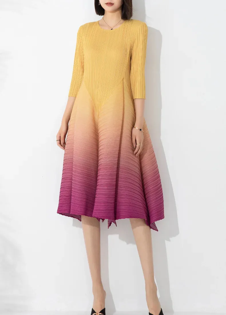 Japanese Pleated Midi Dress - Limited Edition