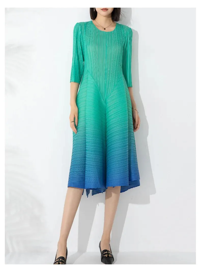 Japanese Pleated Midi Dress - Limited Edition