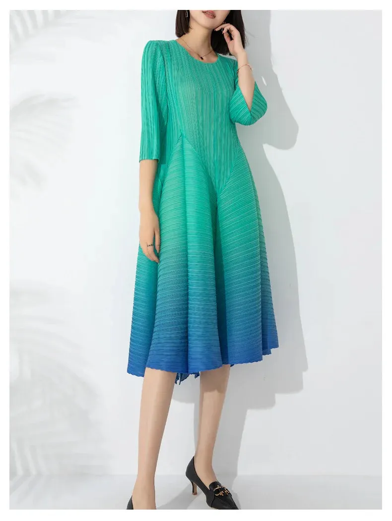 Japanese Pleated Midi Dress - Limited Edition
