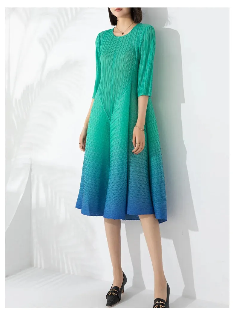 Japanese Pleated Midi Dress - Limited Edition