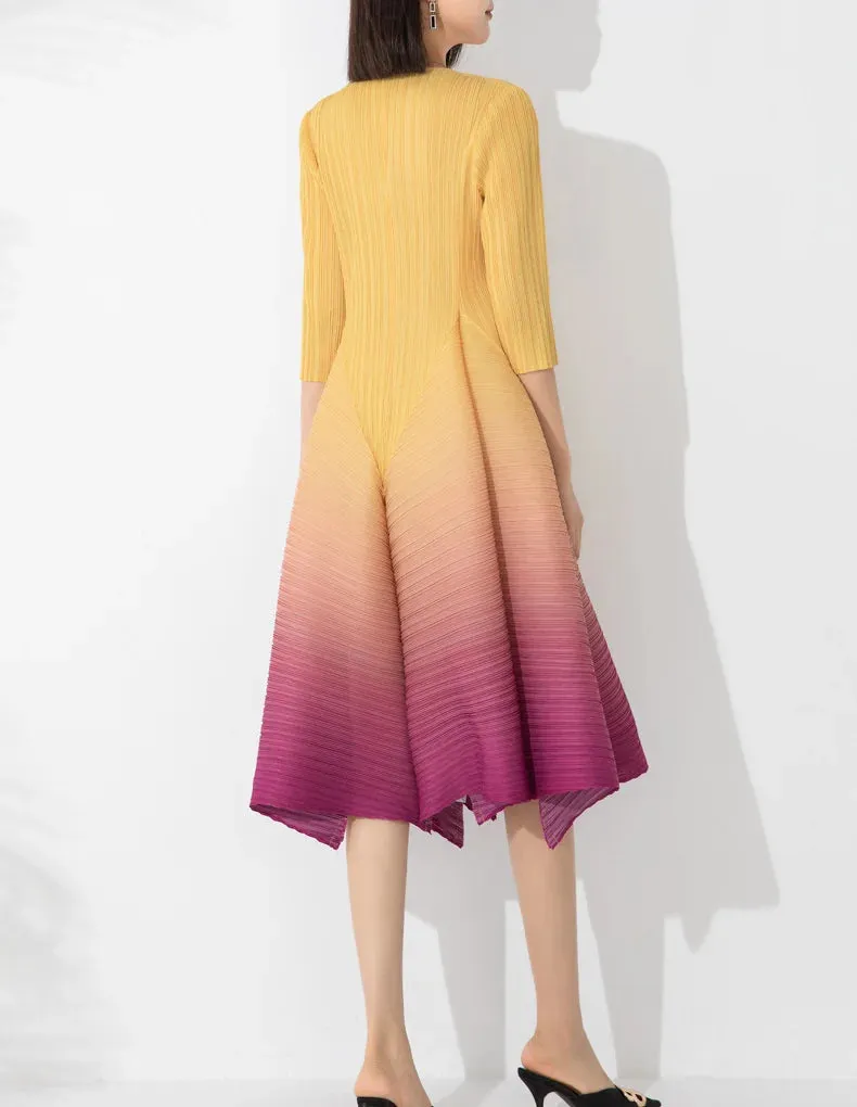 Japanese Pleated Midi Dress - Limited Edition