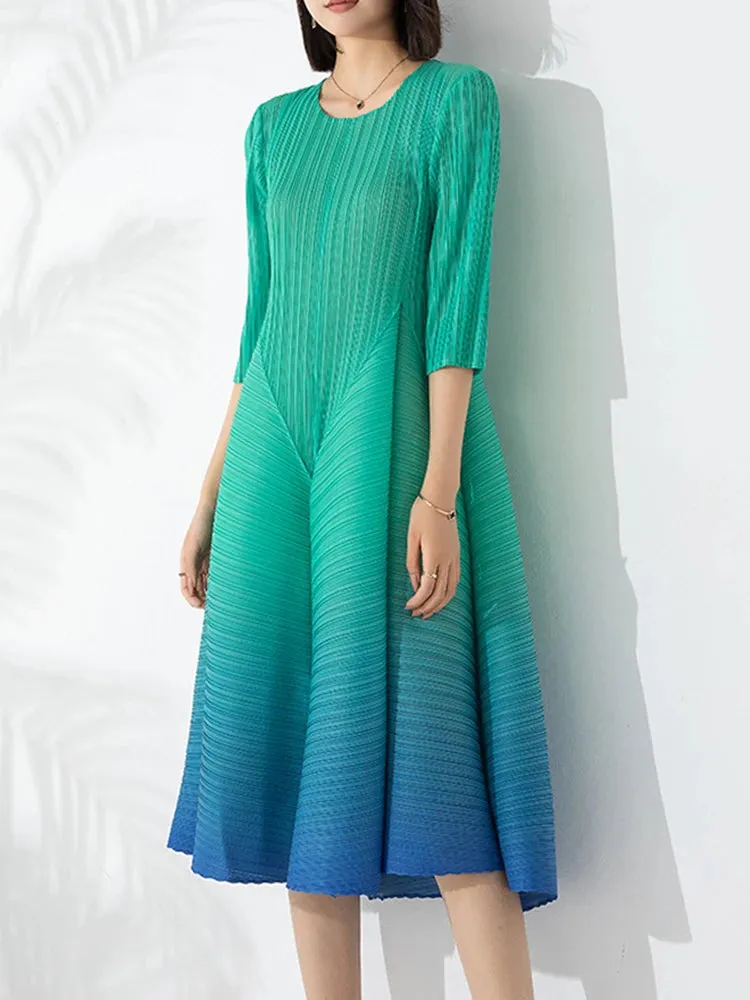 Japanese Pleated Midi Dress - Limited Edition