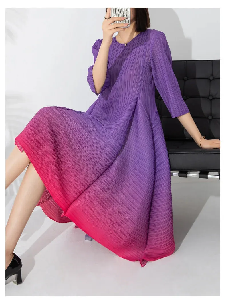 Japanese Pleated Midi Dress - Limited Edition