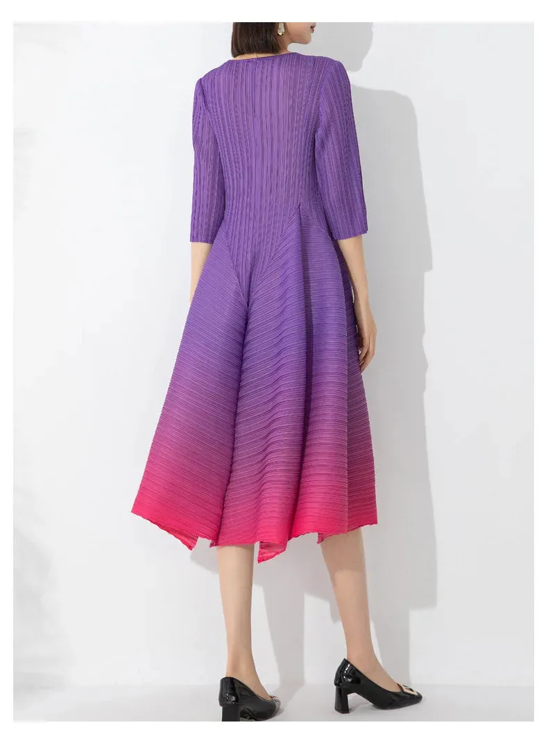 Japanese Pleated Midi Dress - Limited Edition