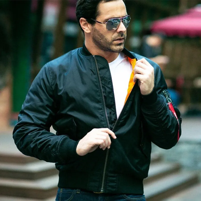Jinquedai Autumn Waterproof Ma1 Lightweight Green Tactical Military Varsity Flight Windbreaker Pilot Air Force Bomber Jacket Men 5XL