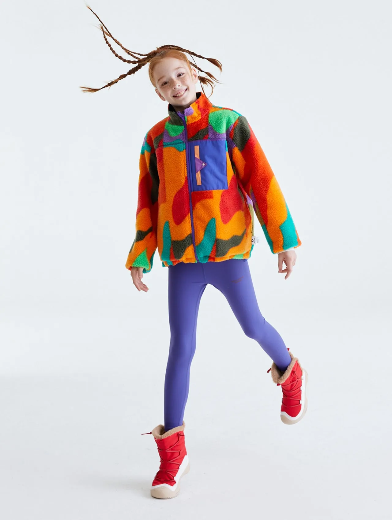 Kids Reversible Windproof Fleece Jacket