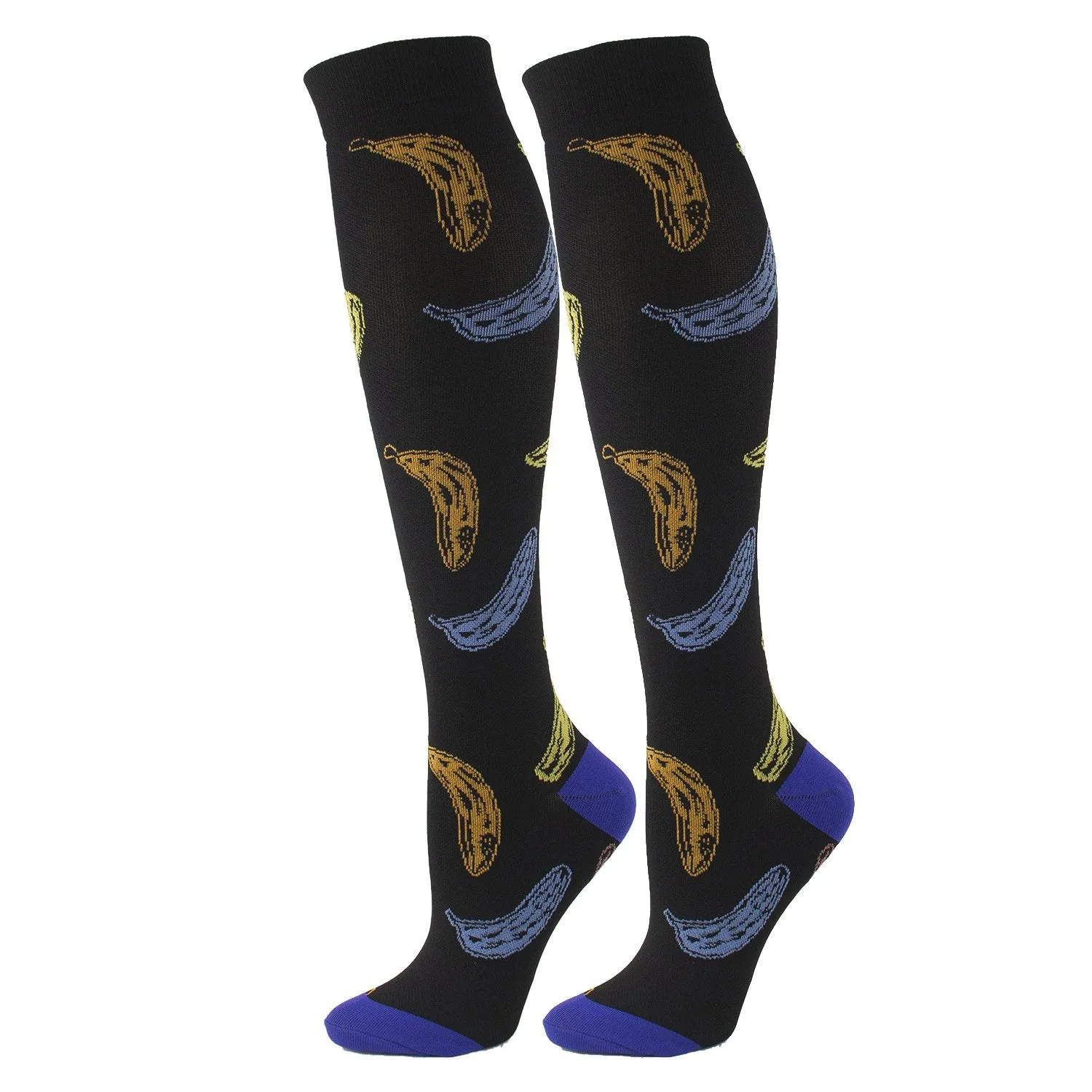 Knee-High Compression Socks Fruits Pattern Sports Nylon Stockings
