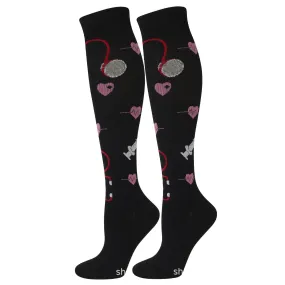 Knee-High Compression Socks Hospital Injector Pattern Sports Nylon Stockings