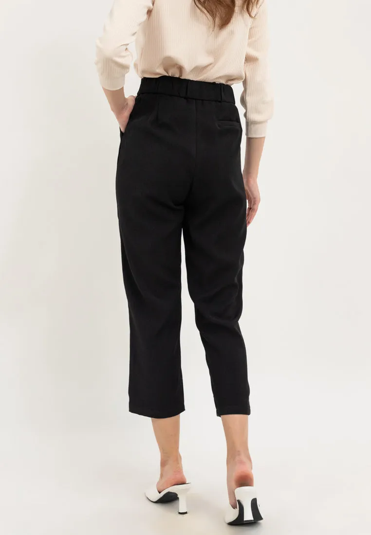 Krizia High Waisted Pants Trousers Casual Plain Office Work Business Pant with Pockets