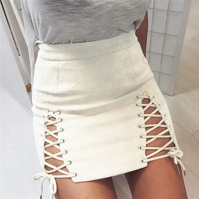 Leather Suede Skirt