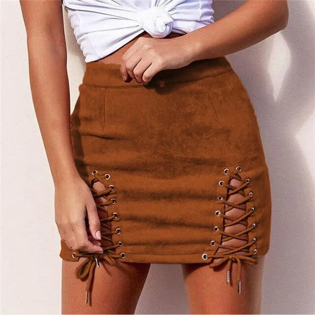 Leather Suede Skirt