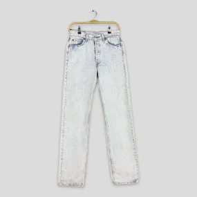 Levi's 501 Light Blue Acid Washed Size 28x33