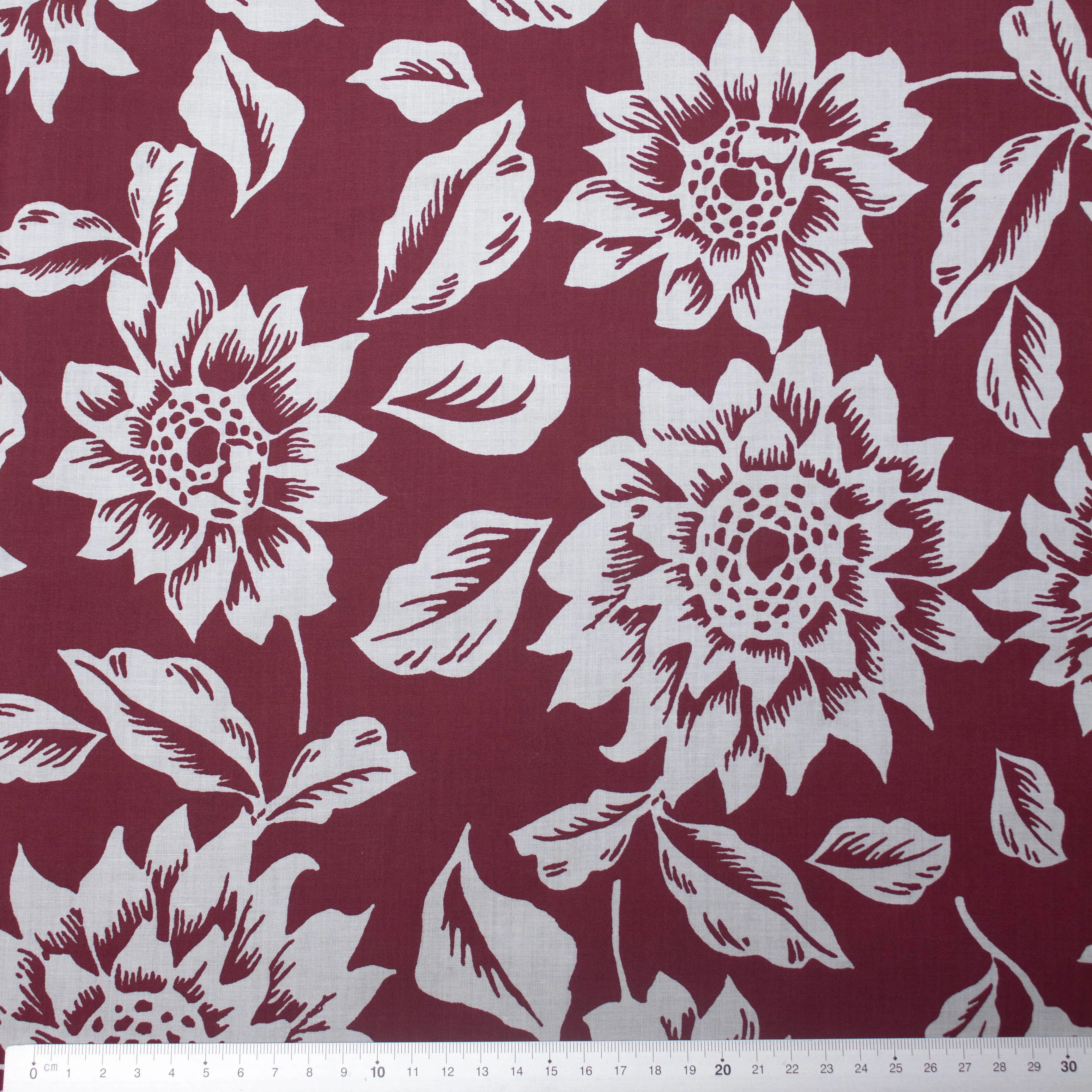 Lozan Burgundy Floral Cotton
