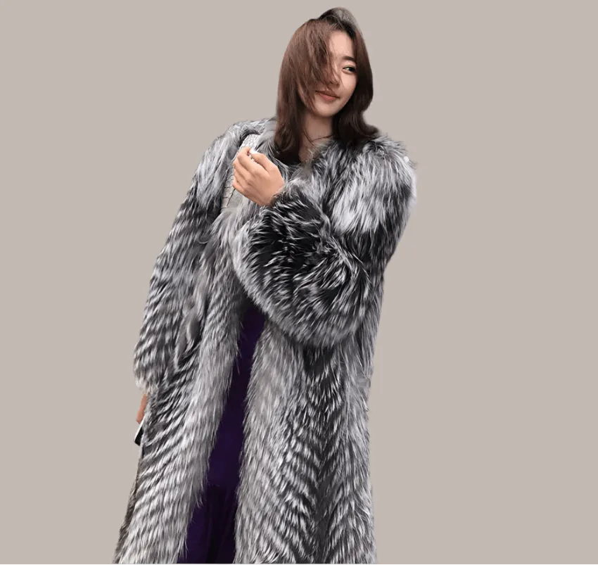 Luxury Fluffy Faux Fur Long Coat – Warm, Windproof & Chic for Winter