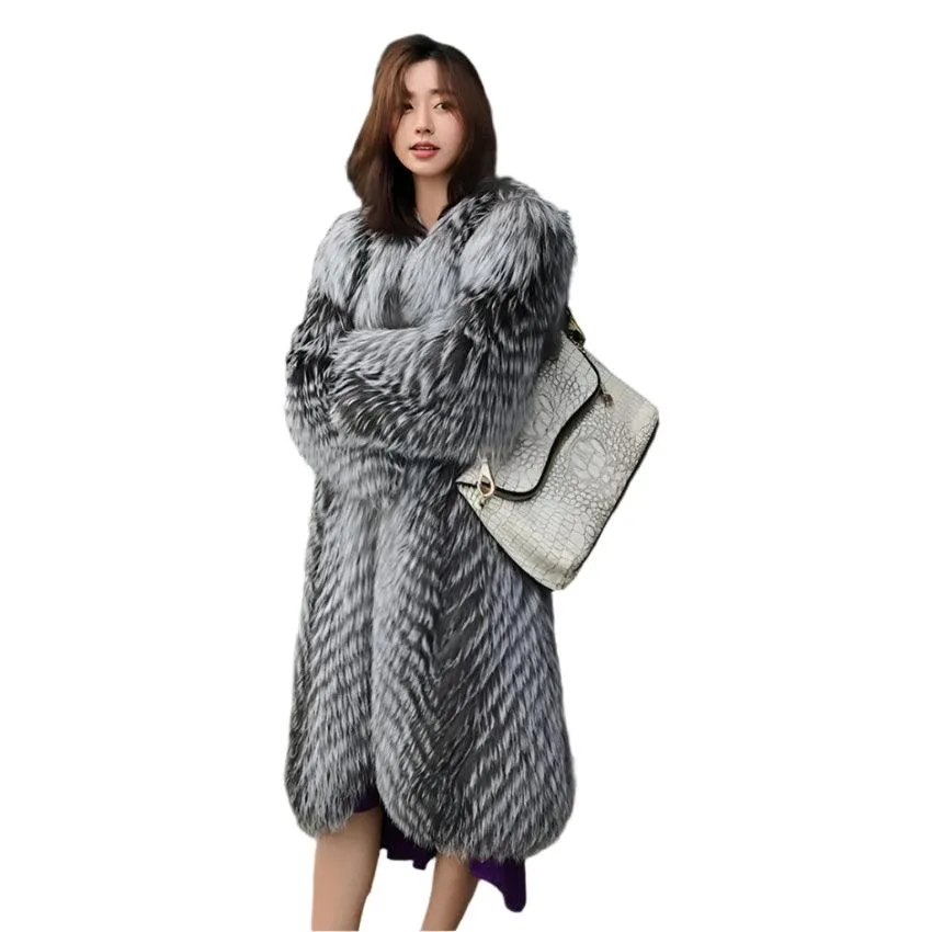 Luxury Fluffy Faux Fur Long Coat – Warm, Windproof & Chic for Winter