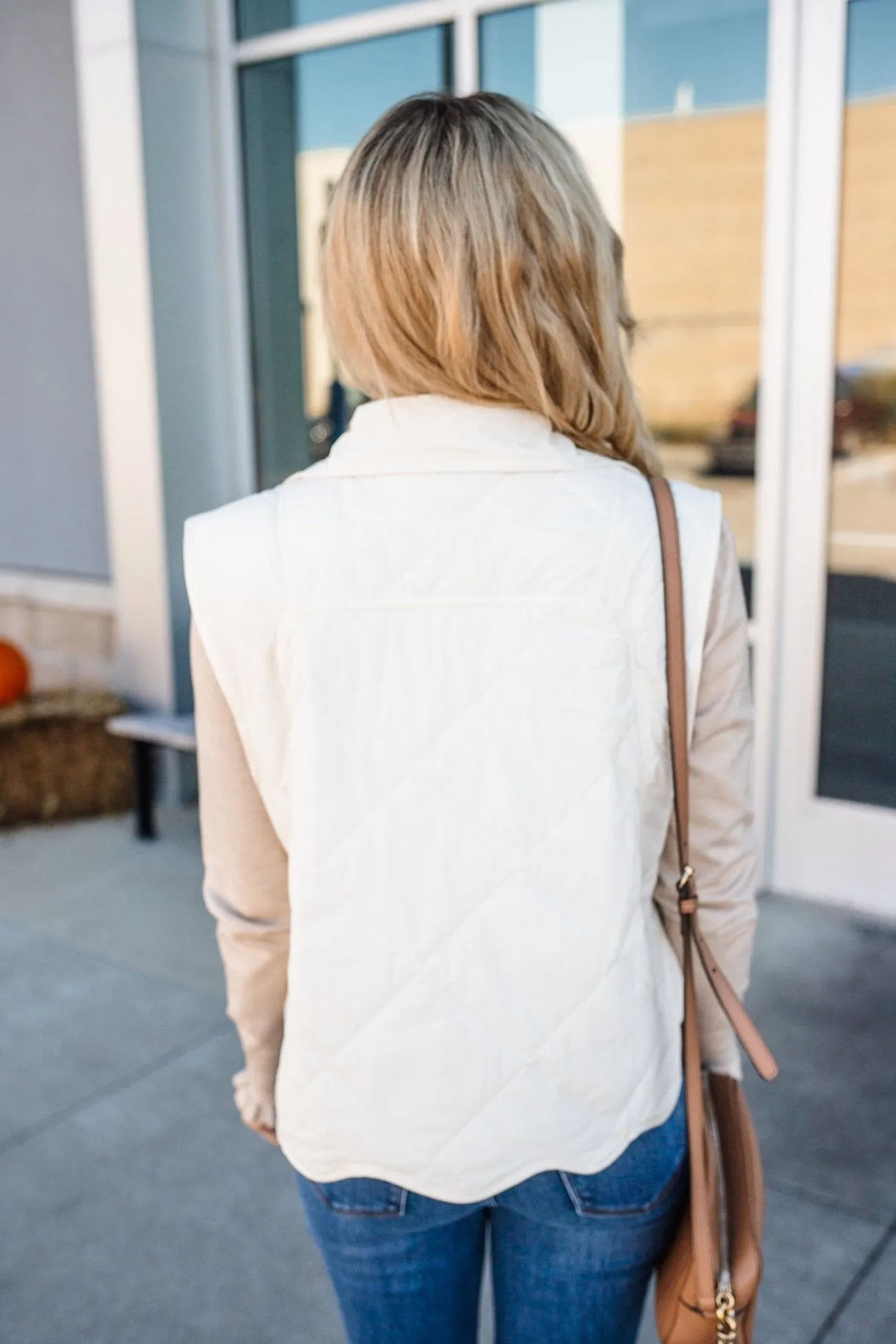 Lyla Lightweight Quilted Vest-Cream-FINAL SALE