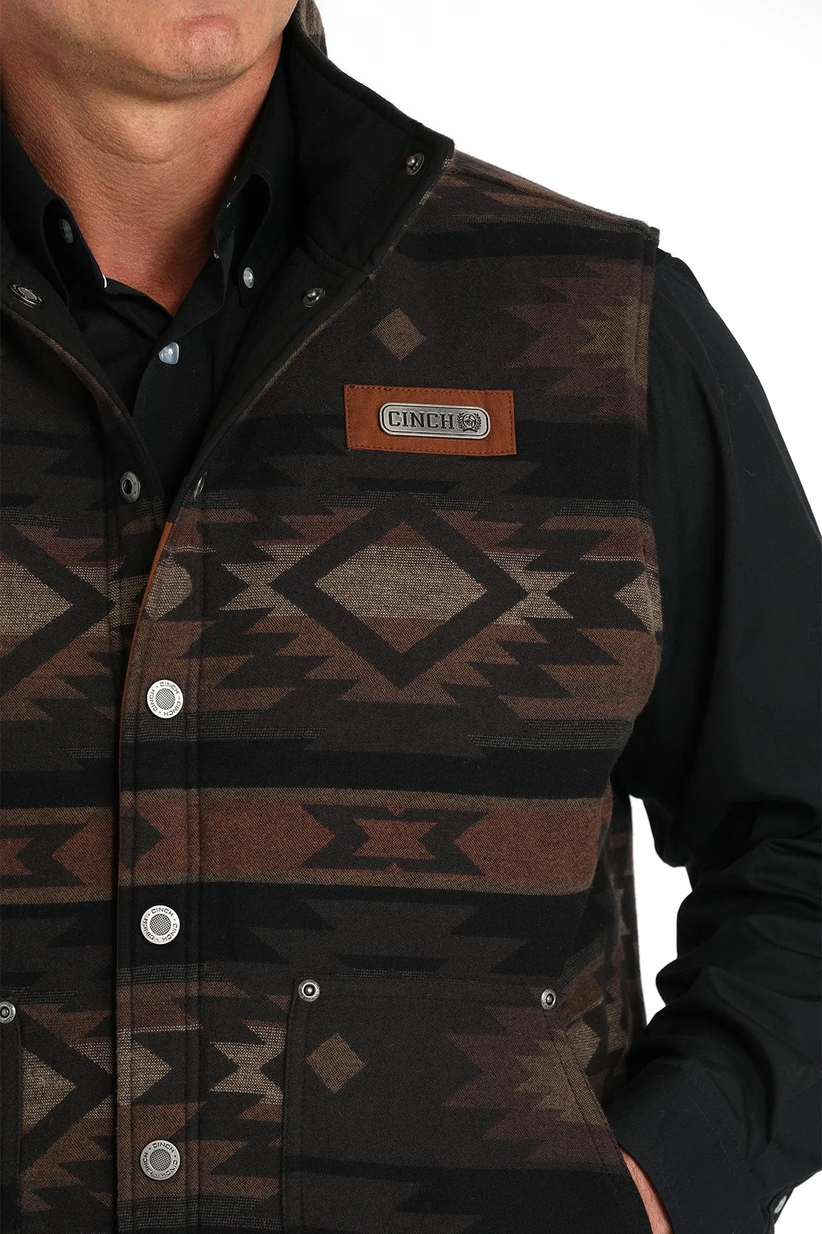Men's Cinch Reversible Vest Brown