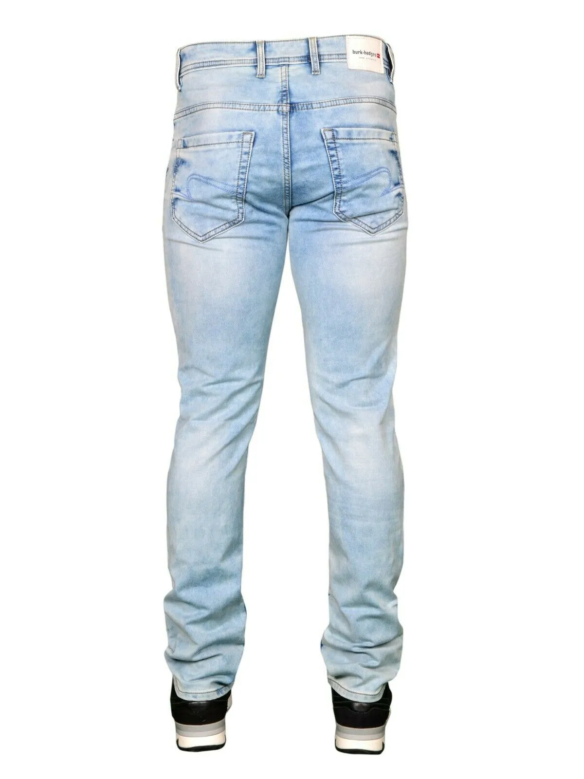 MENS JEANS: LIGHT BLUE FADED REGULAR DENIM JEANS BY BURK HEDGES