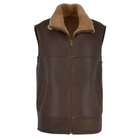 Men's Shearling Fur Flight Pilot Vest – WW2 Sheepskin Leather Gilet