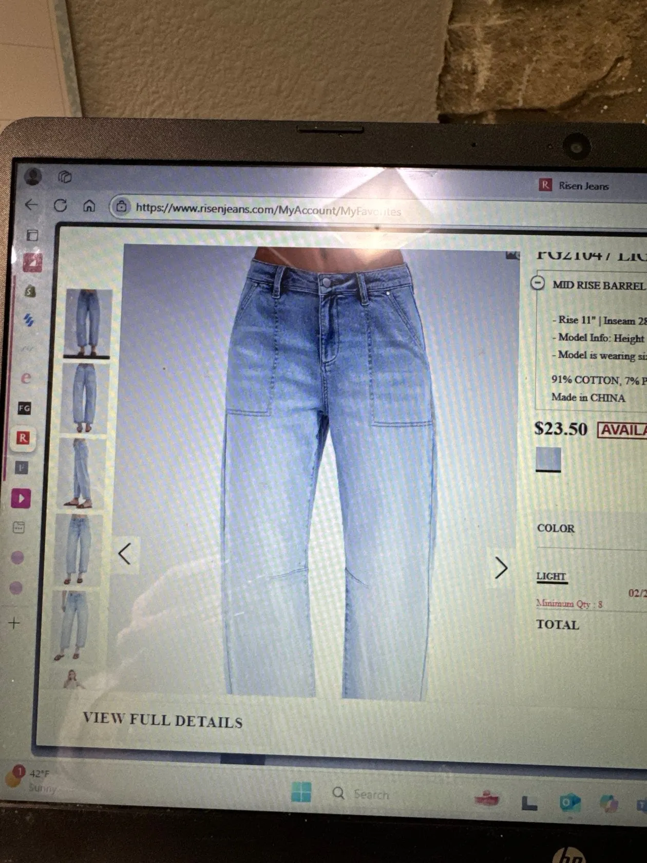 Mid Rise Barrel Jeans