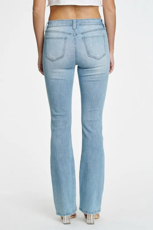 MID RISE BOOTCUT JEANS  (LIGHT WASH)