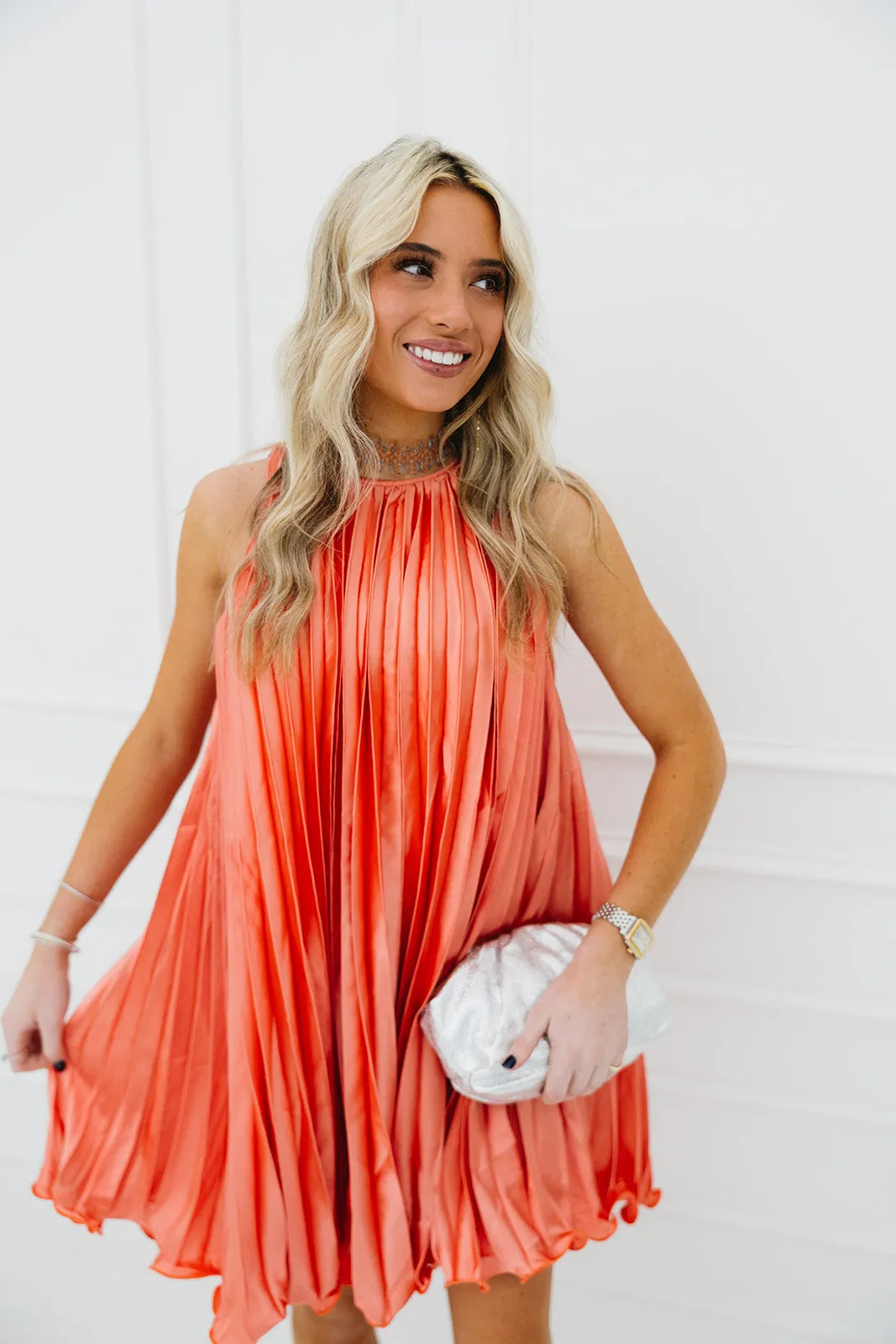 Mika Mini Dress - Coral