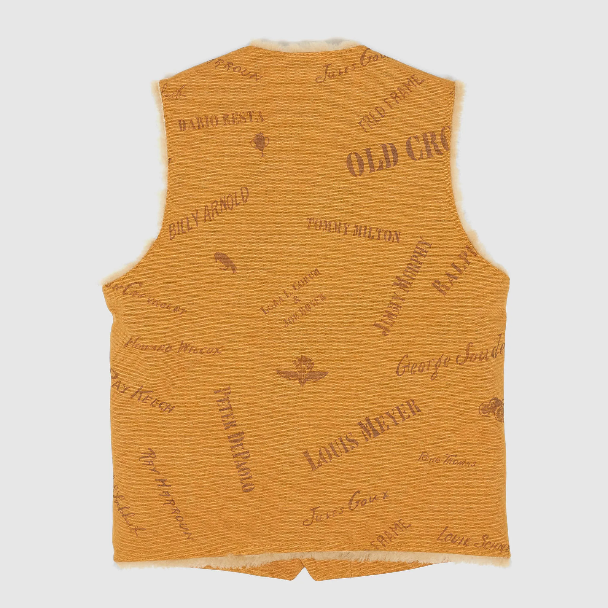 Old Crow Speed Shop by Glad Hand & Co. Canvas Shearling Vest