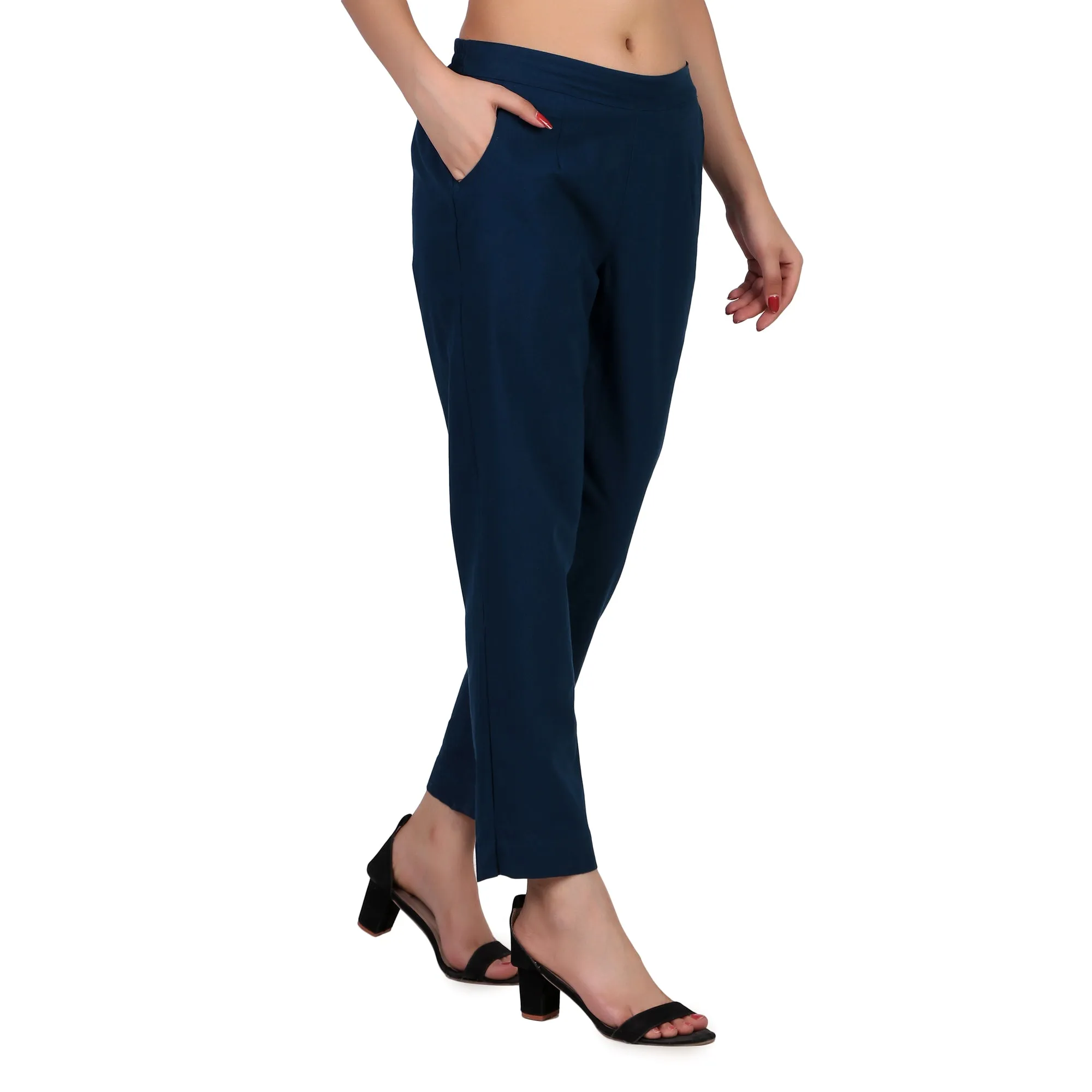 Peacock Blue Cotton Pant