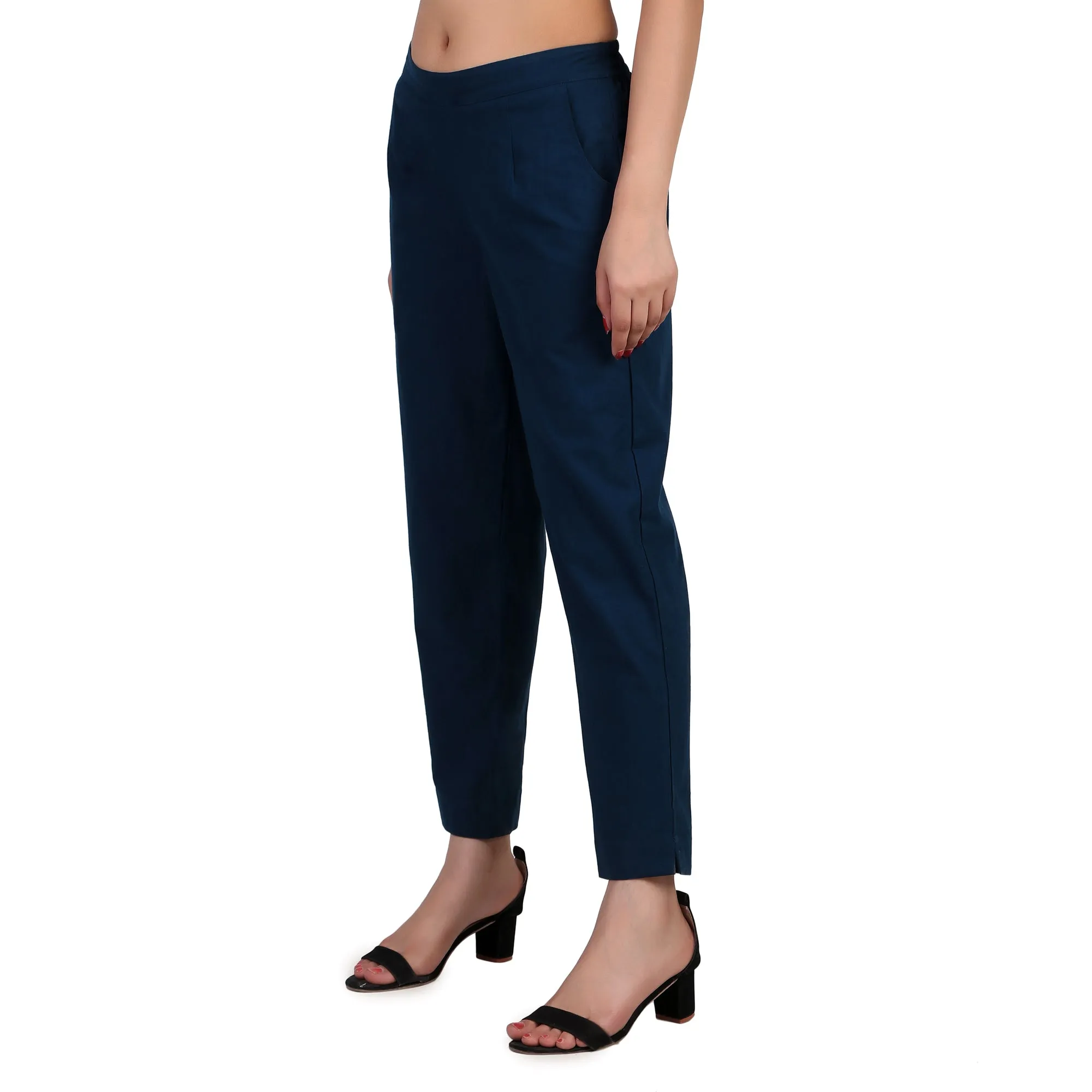 Peacock Blue Cotton Pant