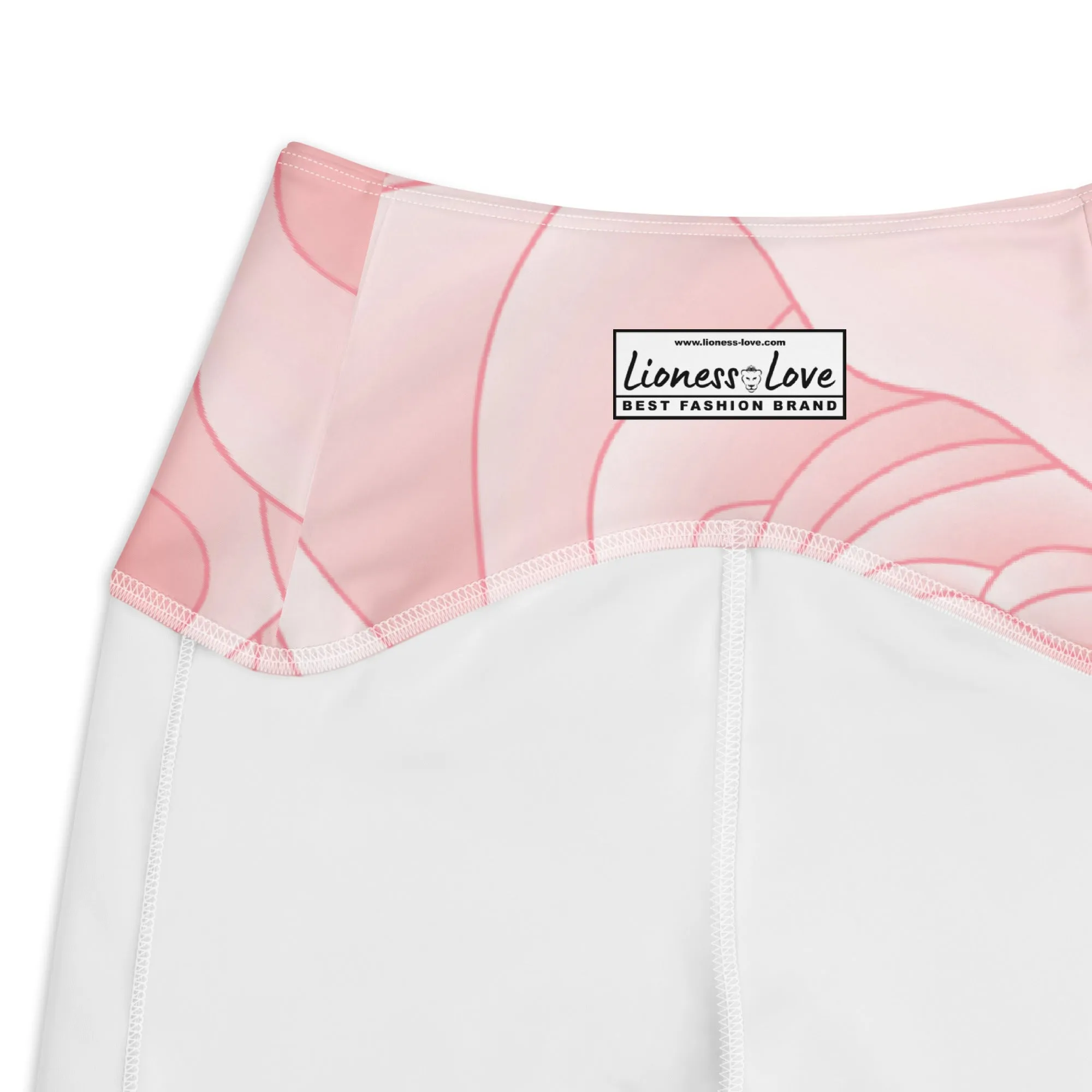Pink Blush Rose Leggings with Pockets, lioness-love