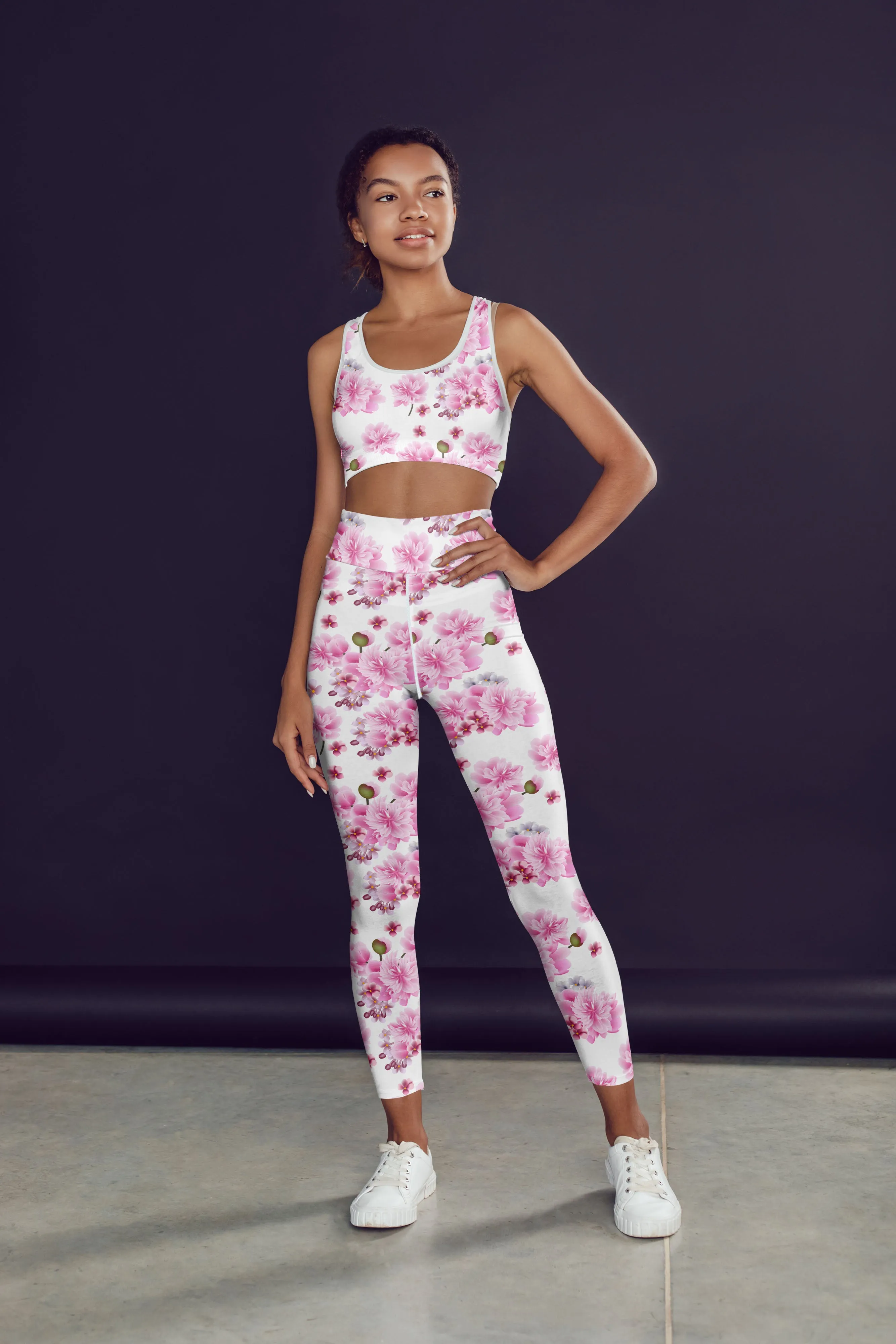 Pink Floral Fitness Set
