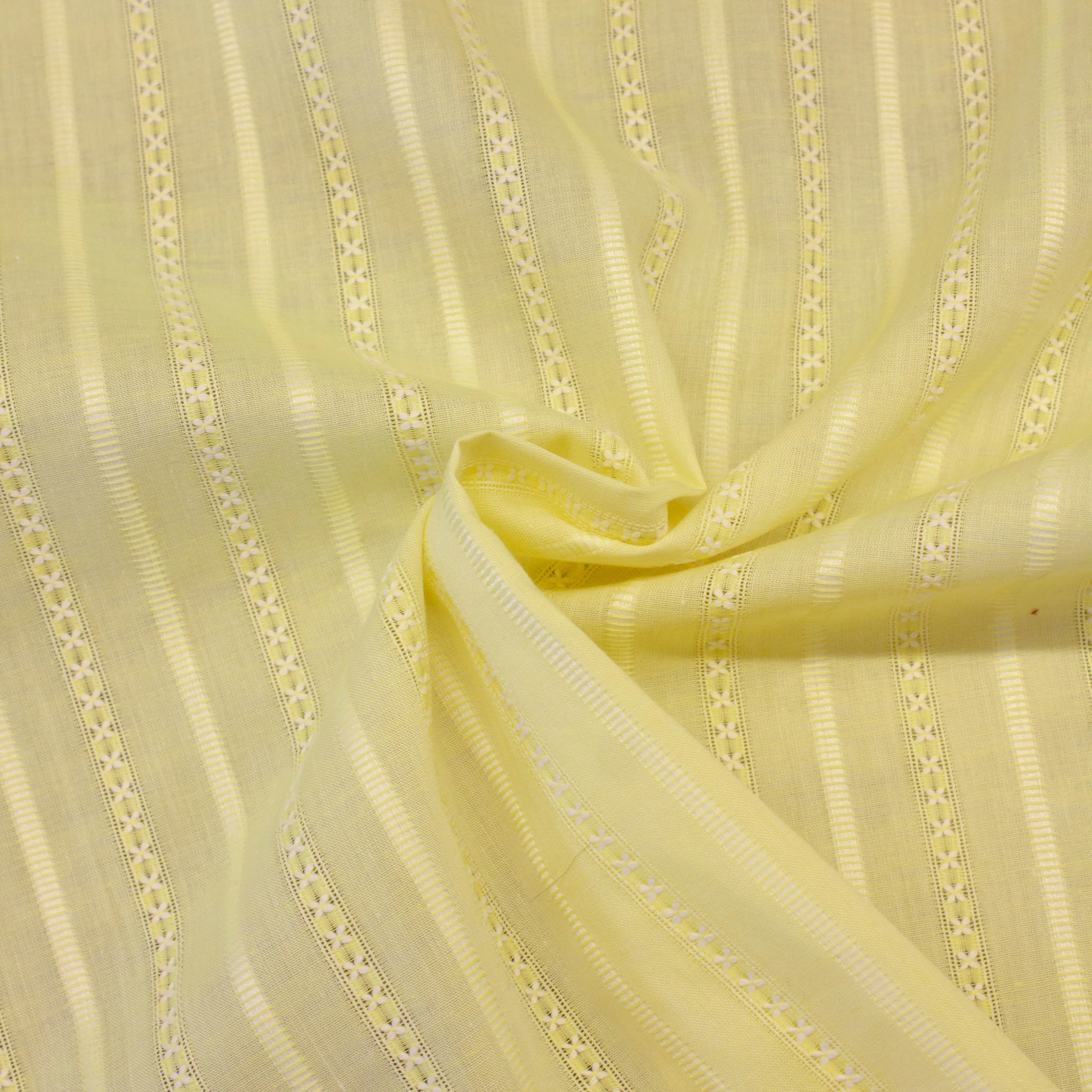 Preciosa Yellow Stripe Cotton Jacquard