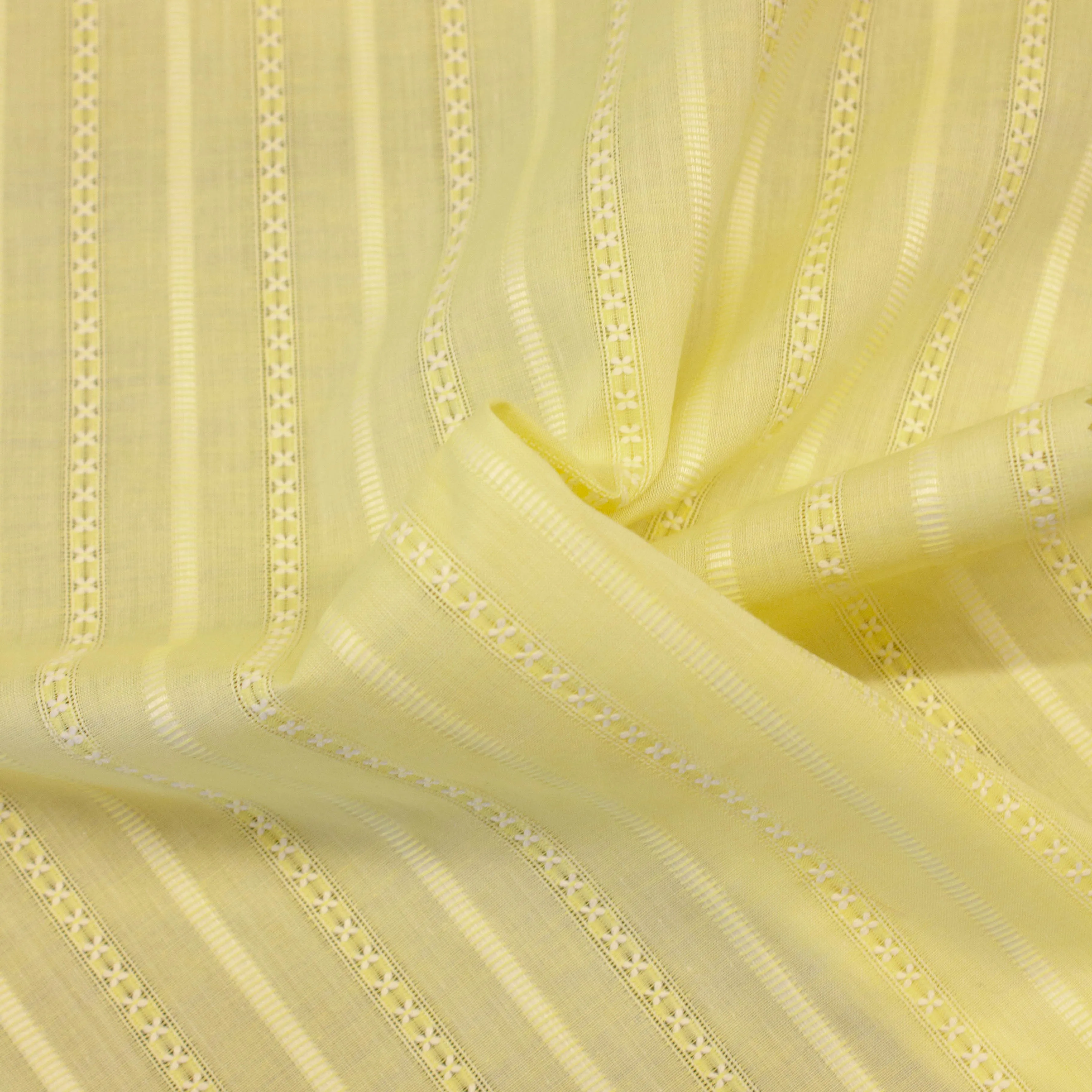 Preciosa Yellow Stripe Cotton Jacquard