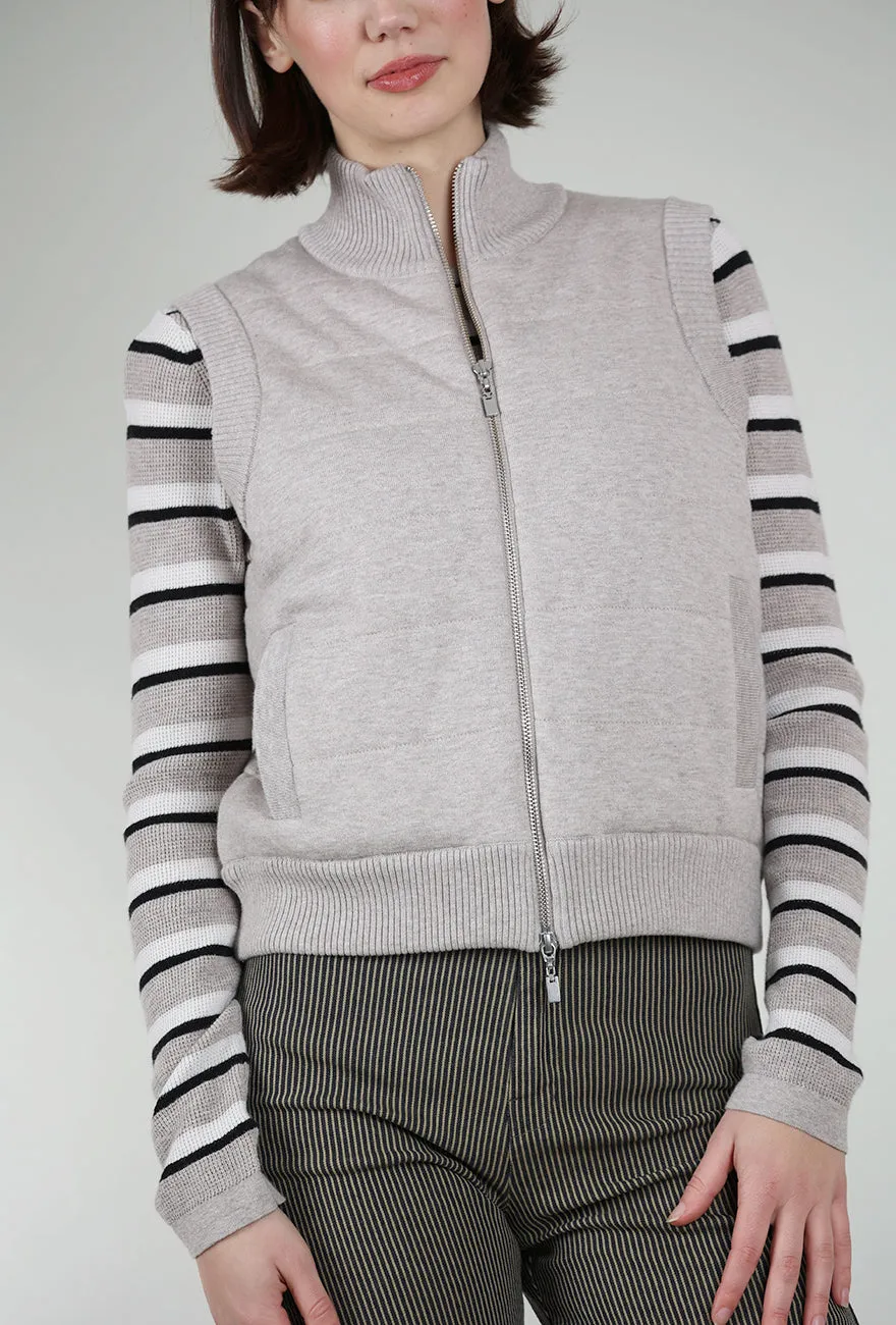 Quilted Zip Vest, Pebble