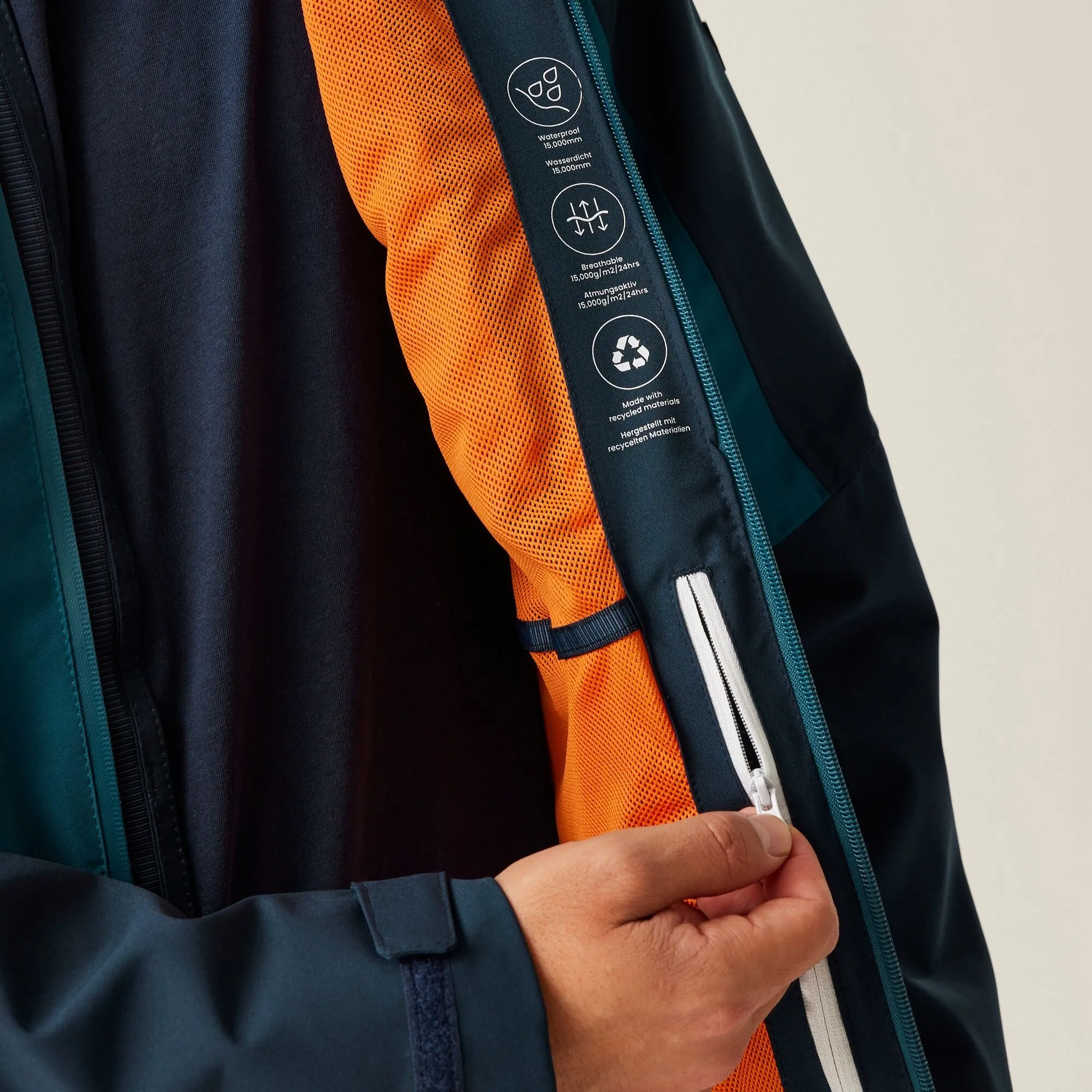 Regatta Men's Birchdale Waterproof Jacket | Moroccan Blue Navy Moonlight Denim