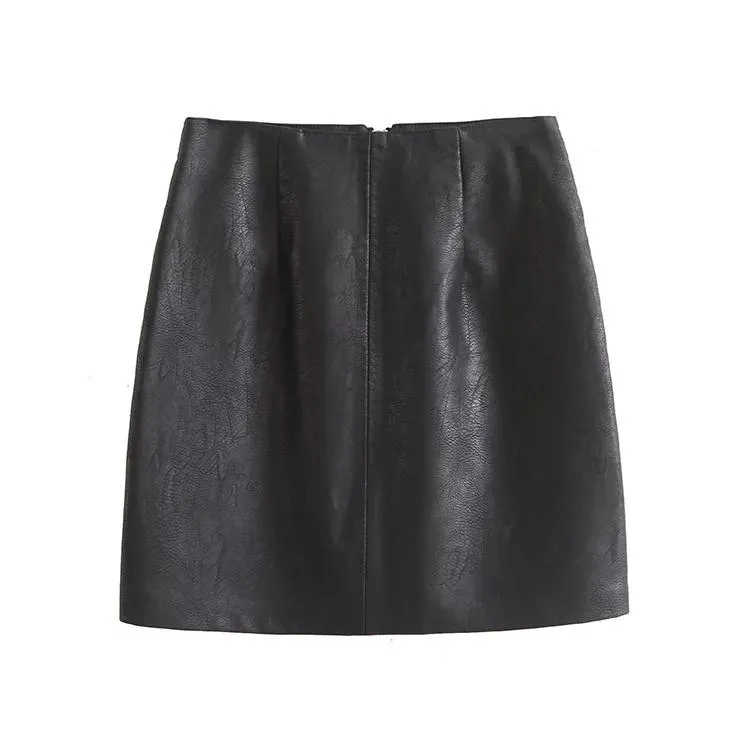 Restoring Ancient Ways Black Leather Skirt