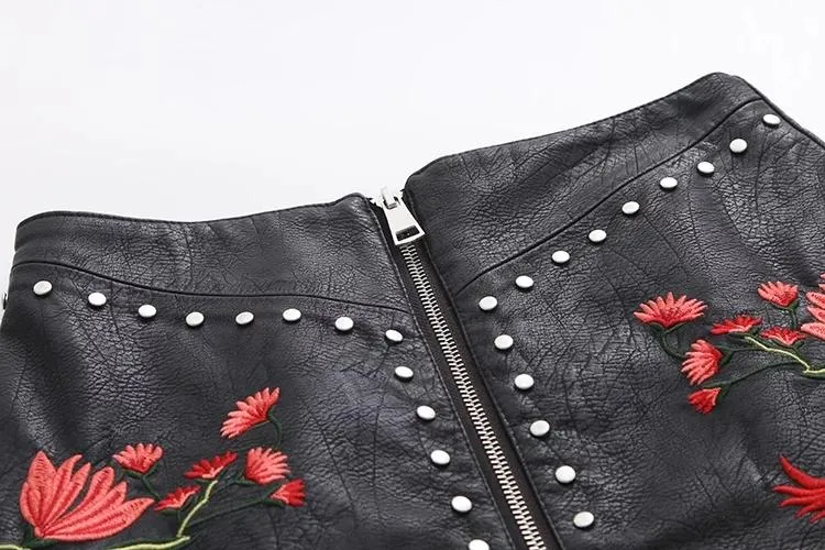 Restoring Ancient Ways Black Leather Skirt