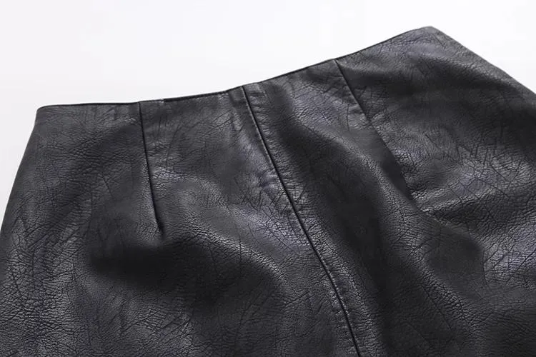 Restoring Ancient Ways Black Leather Skirt