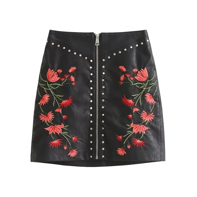 Restoring Ancient Ways Black Leather Skirt