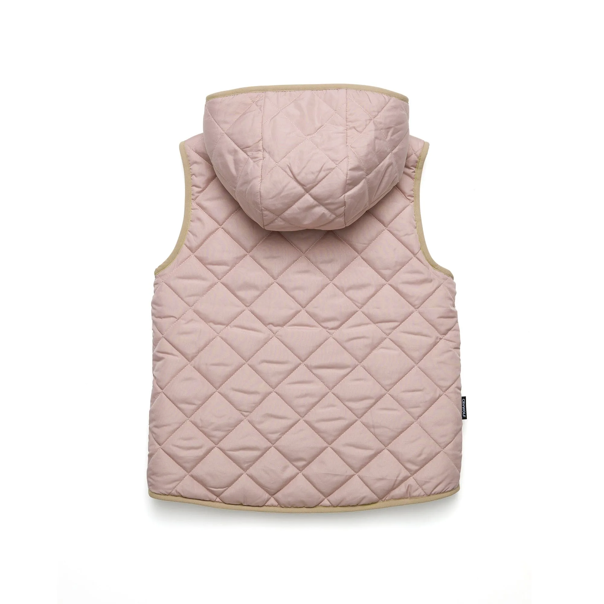 Reversible Hooded Yeti Vest (Dusty Pink/Camel))