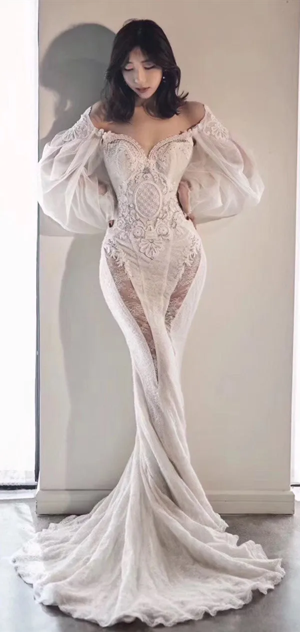 Sexy Mermaid Long Wedding Dresses, 2020 Newest Wedding Dresses, Popular Wedding Dresses