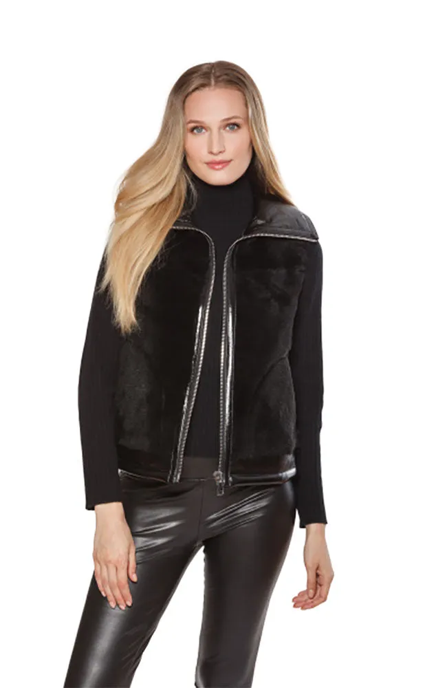 Shearling Moto Vest
