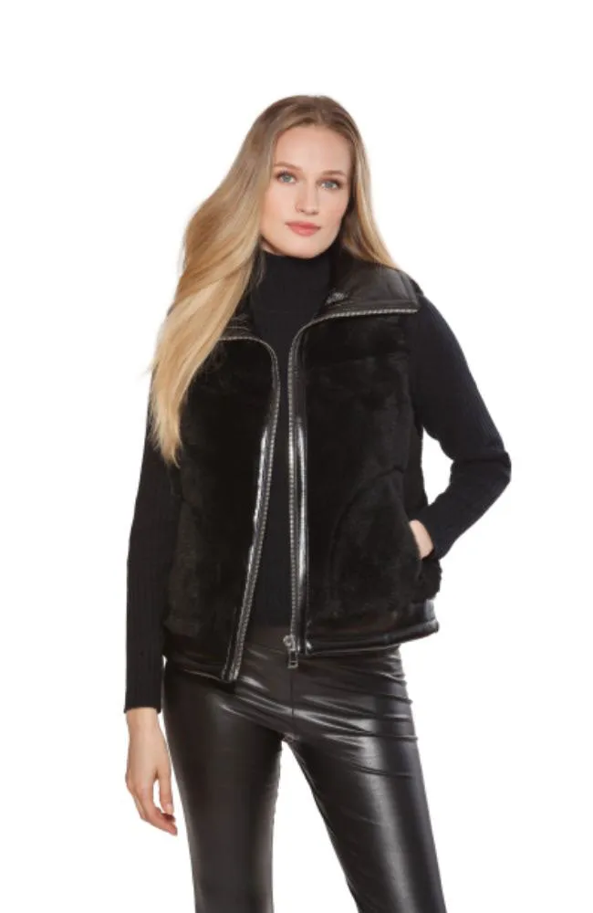 Shearling Moto Vest