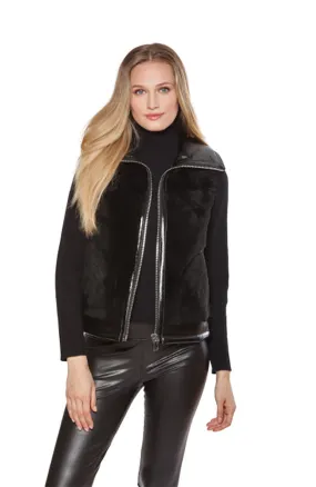 Shearling Moto Vest