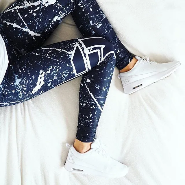 Slim High Cross Striped Leggings