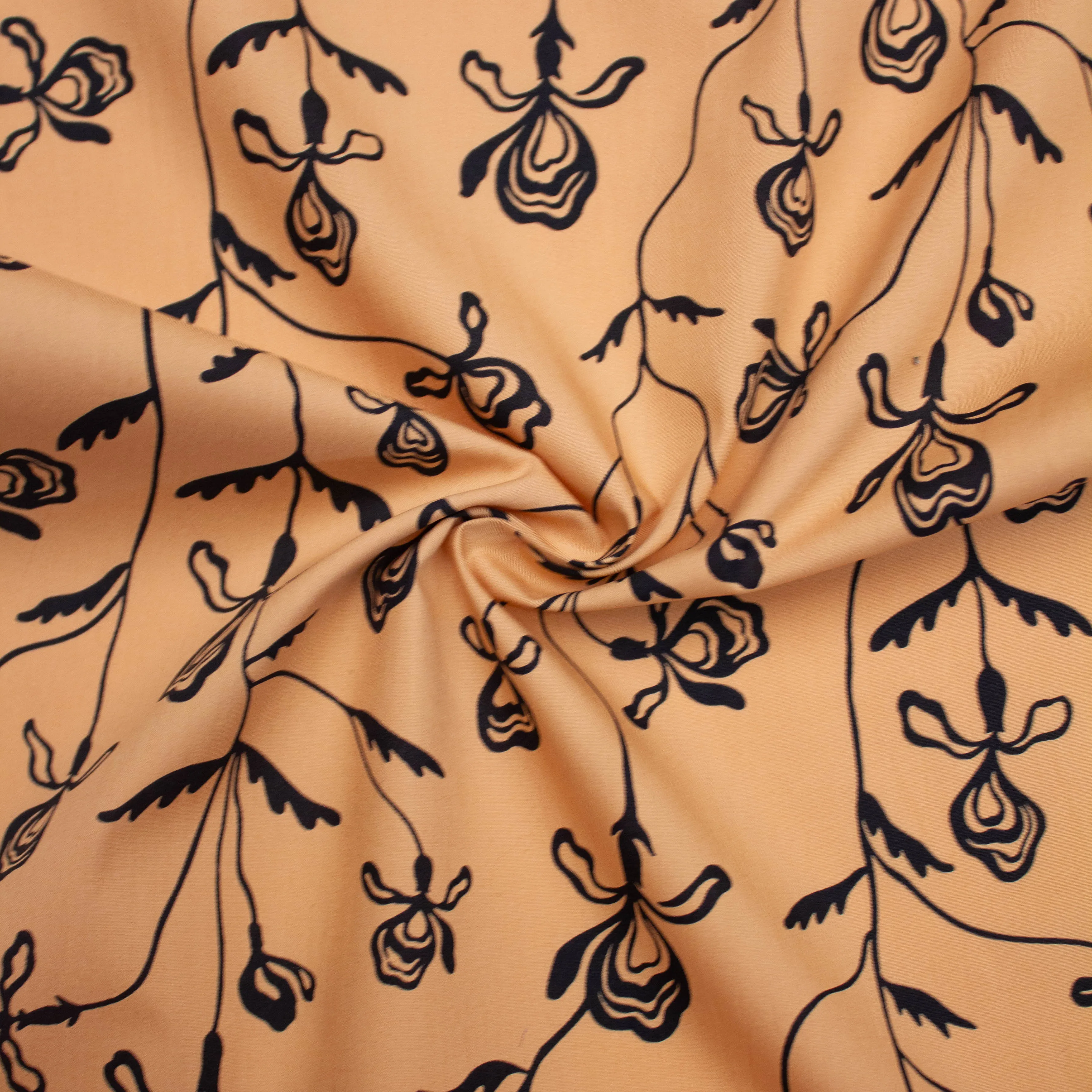Vick Beige Floral Cotton Poplin