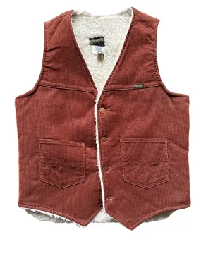 Vintage Rust Colored Wrangler Shearling Vest SZ M | Vintage Sherpa Vest Seattle | Barn Owl Vintage Seattle
