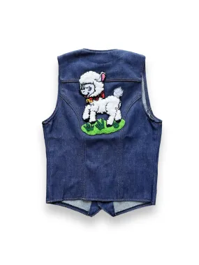 Vintage Wrangler Lamb Patch Denim Vest SZ S
