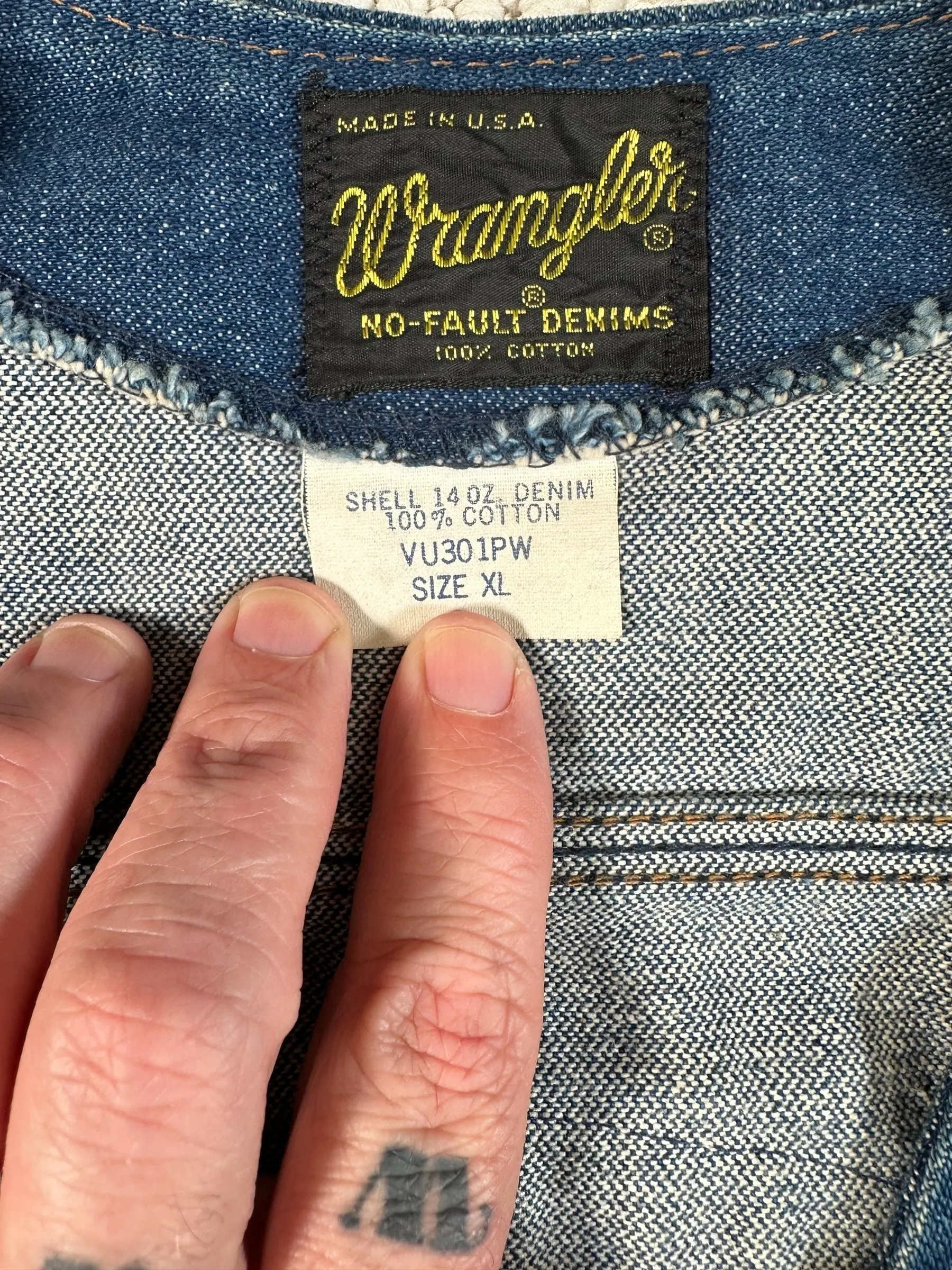 Vintage Wrangler Washington Retreads Biker Vest SZ XL