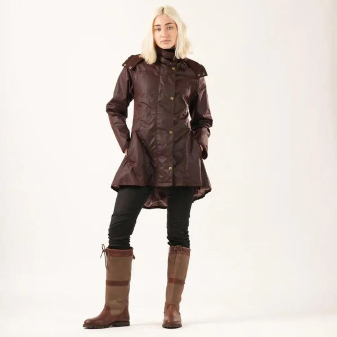 WG Women's Louise Wax Coat in Mahogany